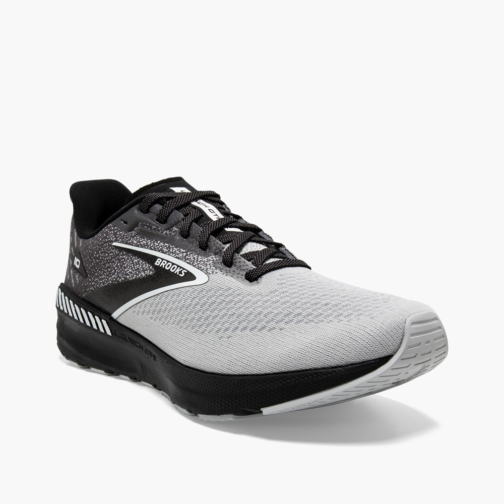 Chaussures Running Route Brooks Launch GTS 10 Speed Support Grise Noir Homme | IMQ-8221411